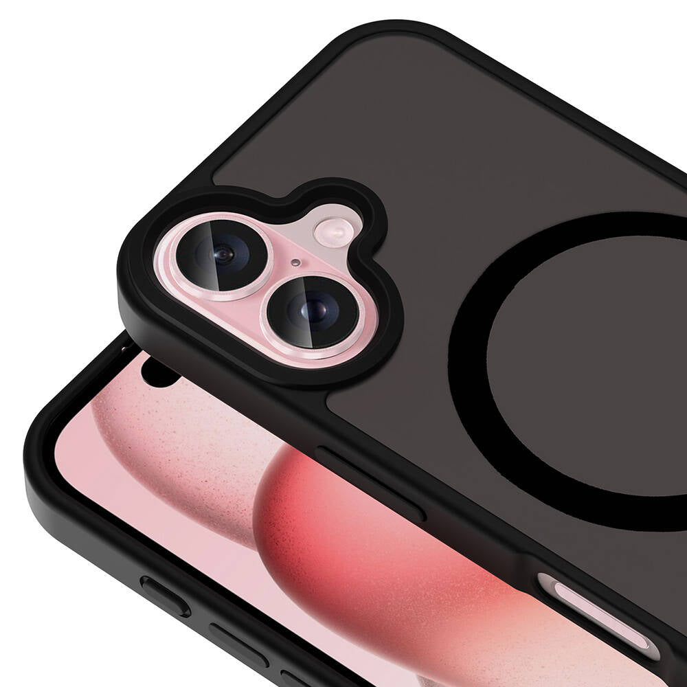 Apple iPhone 16 Plus Kılıf M-safe Şarj Özellikli Mat Arka Yüzey Zore Sio Kapak Rose Brown