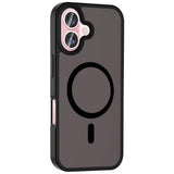 Apple iPhone 16 Plus Kılıf M-safe Şarj Özellikli Mat Arka Yüzey Zore Sio Kapak Rose Brown
