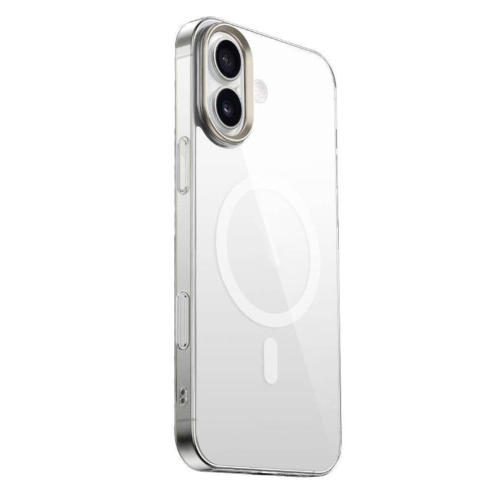 Apple iPhone 16 Plus Kılıf M-safe Şarj Özellikli Şeffaf Cam Arka Yüzey Zore G-Glass Kapak Şeffaf