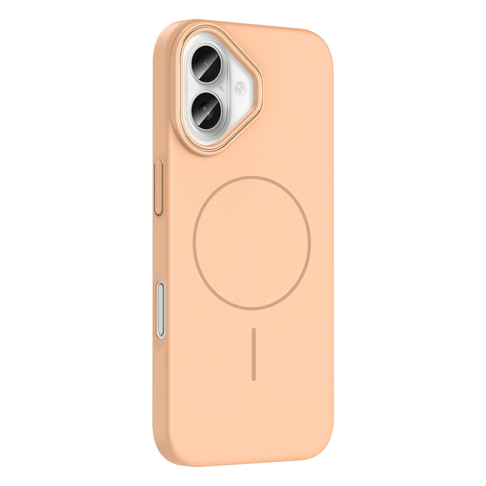Apple iPhone 16 Plus Kılıf M-safe Şarj Özellikli Zore Ruby Sert Kapak Desert Titanyum