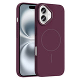 Apple iPhone 16 Plus Kılıf M-safe Şarj Özellikli Zore Ruby Sert Kapak Mürdüm