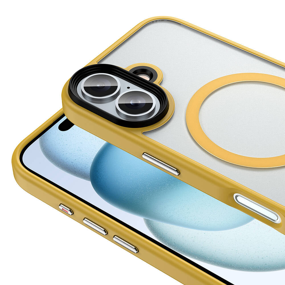 Apple iPhone 16 Plus Kılıf Mat Arka Yüzey Wireless Şarj Özellikli Zore Flet M-safe Kapak Siyah