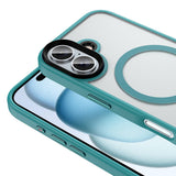 Apple iPhone 16 Plus Kılıf Mat Arka Yüzey Wireless Şarj Özellikli Zore Flet M-safe Kapak Gümüş