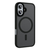 Apple iPhone 16 Plus Kılıf Mat Arka Yüzey Wireless Şarj Özellikli Zore Flet M-safe Kapak Mavi