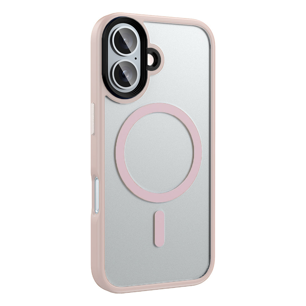 Apple iPhone 16 Plus Kılıf Mat Arka Yüzey Wireless Şarj Özellikli Zore Flet M-safe Kapak Siyah