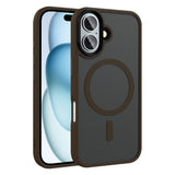 Apple iPhone 16 Plus Kılıf Mat Arka Yüzey Wireless Şarj Özellikli Zore Flet M-safe Kapak Rose Brown