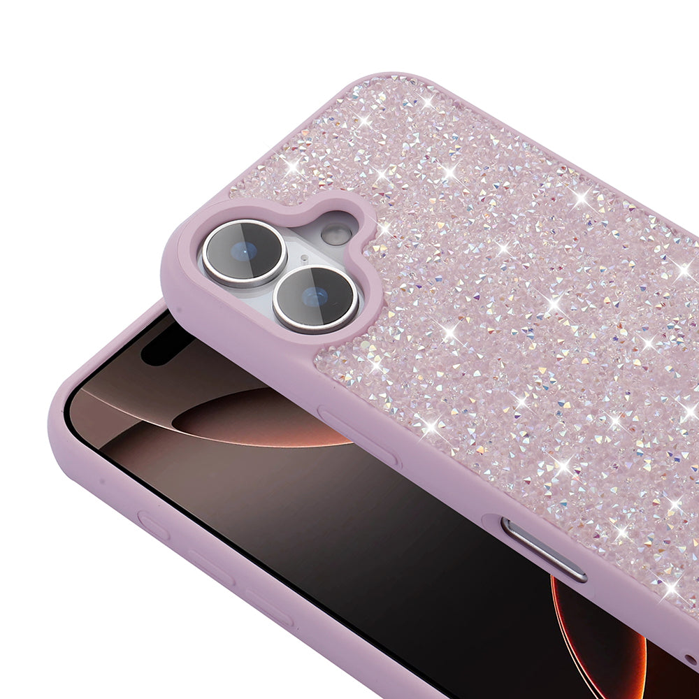 Apple iPhone 16 Plus Kılıf Parlak Taşlı Tasarım Zore Pırlanta Kapak Gold