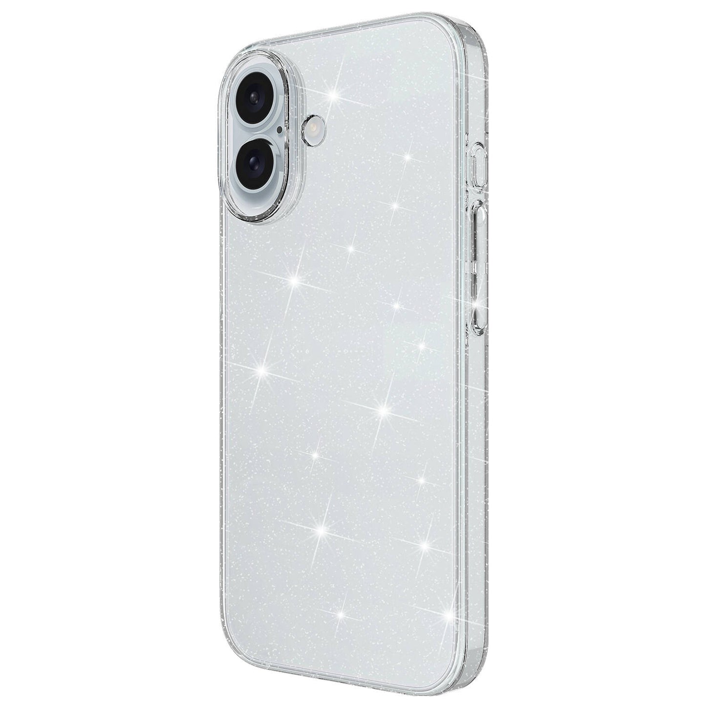 Apple iPhone 16 Plus Kılıf Parlayan Simli Şeffaf Zore Redos Kapak Şeffaf