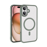 Apple iPhone 16 Plus Kılıf Wireless Şarj Özellikli Zore Krom M-safe Silikon Kapak Titanyum-Gri