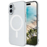 Apple iPhone 16 Plus Kılıf Zore M-safe Şarj Özellikli Şeffaf Tek Kamera Çerçeveli Porto Kapak Şeffaf