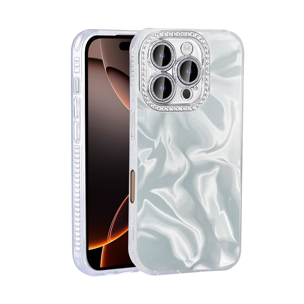 Apple iPhone 16 Pro Kılıf Airbagli Parlak Taş Detay Tasarımlı Zore Esila Kapak Pembe