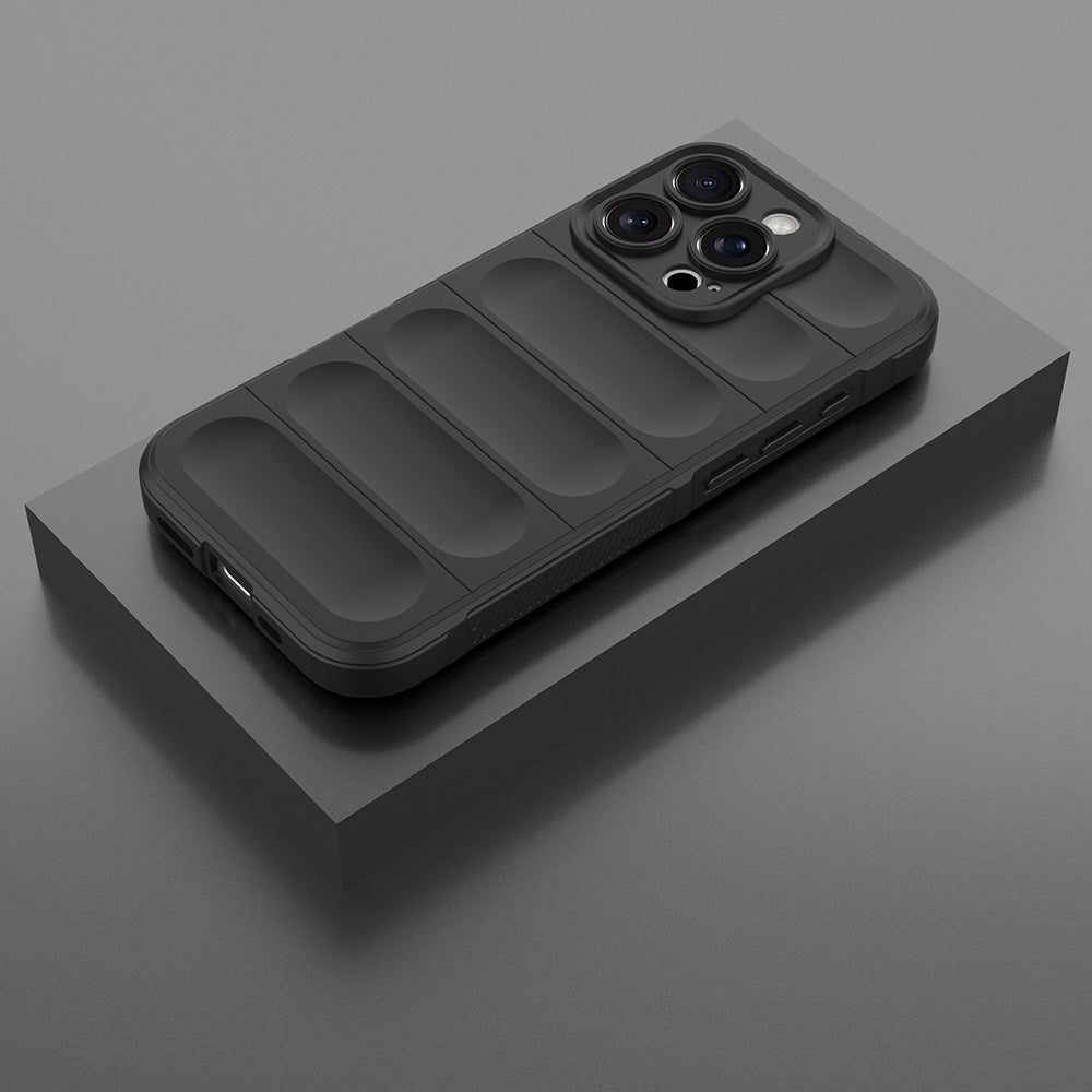 Apple iPhone 16 Pro Kılıf Esnek TPU Oyuklu Arka Yüzey Tasarımlı Zore Etnik Silikon Kapak Lacivert