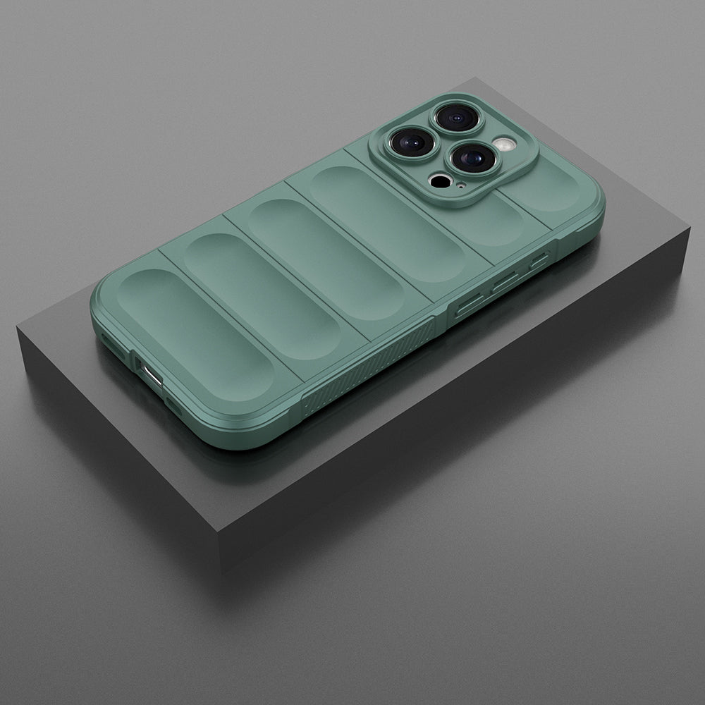Apple iPhone 16 Pro Kılıf Esnek TPU Oyuklu Arka Yüzey Tasarımlı Zore Etnik Silikon Kapak Lacivert