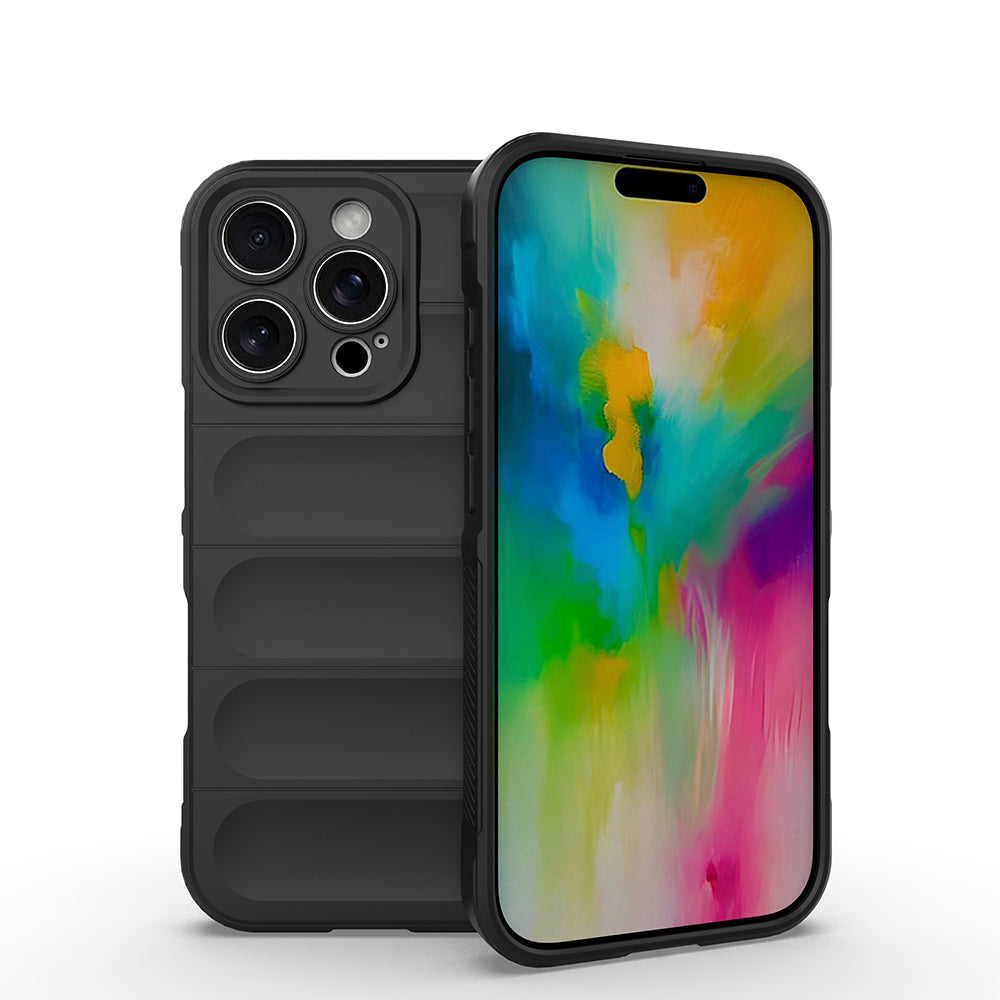 Apple iPhone 16 Pro Kılıf Esnek TPU Oyuklu Arka Yüzey Tasarımlı Zore Etnik Silikon Kapak Koyu Yeşil