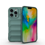 Apple iPhone 16 Pro Kılıf Esnek TPU Oyuklu Arka Yüzey Tasarımlı Zore Etnik Silikon Kapak Koyu Yeşil
