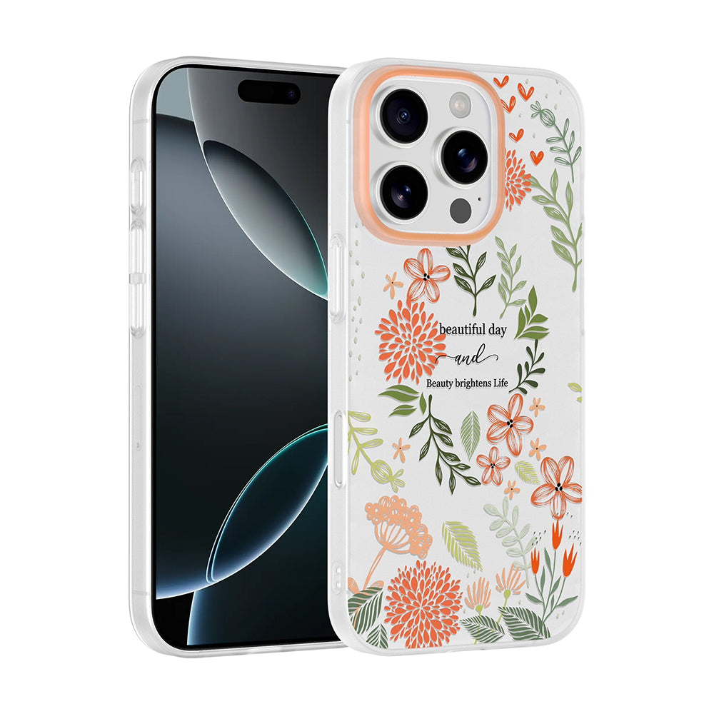Apple iPhone 16 Pro Kılıf Kamera Korumalı Desenli Zore Klip Kapak Beautiful