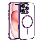Apple iPhone 16 Pro Kılıf Kamera Korumalı M-safe Wireless Şarj Özellikli Zore Demre Kapak Derin Mor