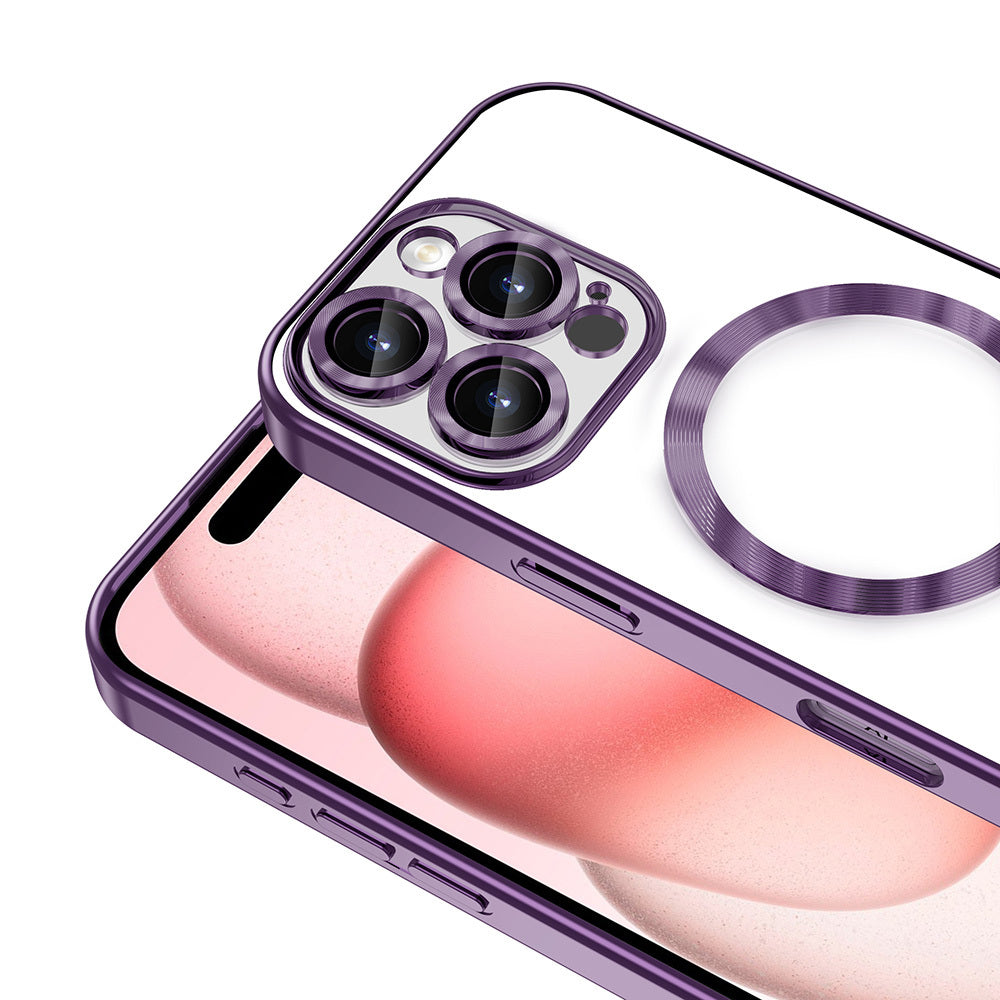 Apple iPhone 16 Pro Kılıf Kamera Korumalı M-safe Wireless Şarj Özellikli Zore Demre Kapak Koyu Yeşil