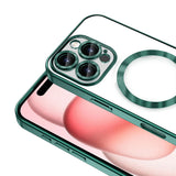Apple iPhone 16 Pro Kılıf Kamera Korumalı M-safe Wireless Şarj Özellikli Zore Demre Kapak Koyu Yeşil