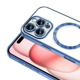 Apple iPhone 16 Pro Kılıf Kamera Korumalı M-safe Wireless Şarj Özellikli Zore Demre Kapak Sierra Mavi