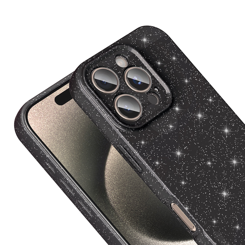 Apple iPhone 16 Pro Kılıf Kamera Korumalı Simli Lüks Zore Koton Kapak Açık Pembe