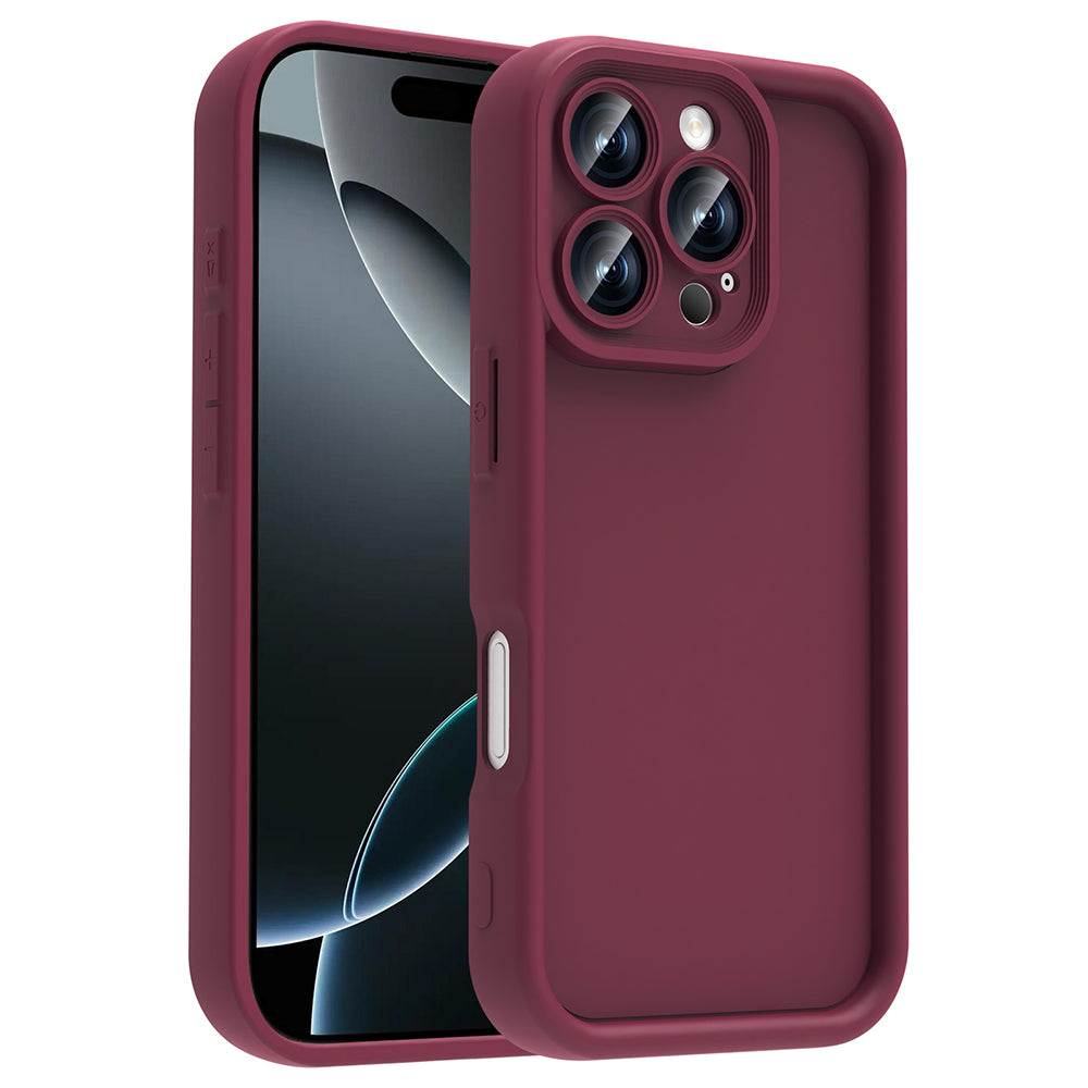 Apple iPhone 16 Pro Kılıf Kamera Korumalı Zore Ananas Kapak Mürdüm