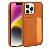 Apple iPhone 16 Pro Kılıf Kartlıklı Zore X-Kart Silikon Kapak Turuncu