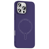 Apple iPhone 16 Pro Kılıf M-Safe Şarj Özellikli Kamera Korumalı Zore Elio Sert PC Kapak Derin Mor