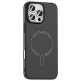 Apple iPhone 16 Pro Kılıf M-Safe Şarj Özellikli Kamera Korumalı Zore Elio Sert PC Kapak Siyah