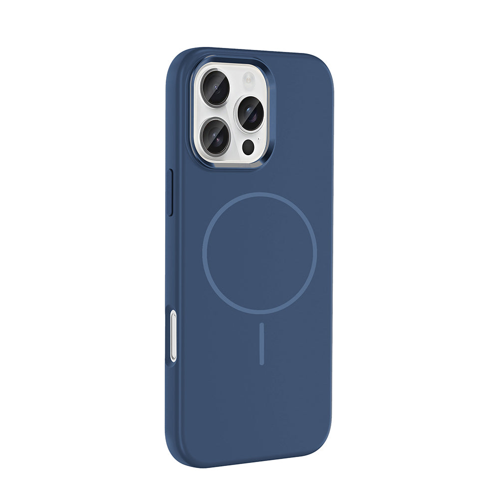 Apple iPhone 16 Pro Kılıf M-Safe Şarj Özellikli Metal Kamera Çerçeveli Zore Edi Silikon Kapak Siyah