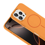 Apple iPhone 16 Pro Kılıf M-Safe Şarj Özellikli Metal Kamera Çerçeveli Zore Edi Silikon Kapak Siyah
