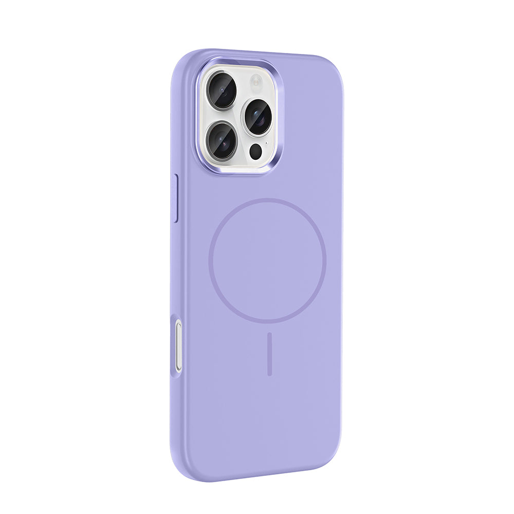 Apple iPhone 16 Pro Kılıf M-Safe Şarj Özellikli Metal Kamera Çerçeveli Zore Edi Silikon Kapak Siyah