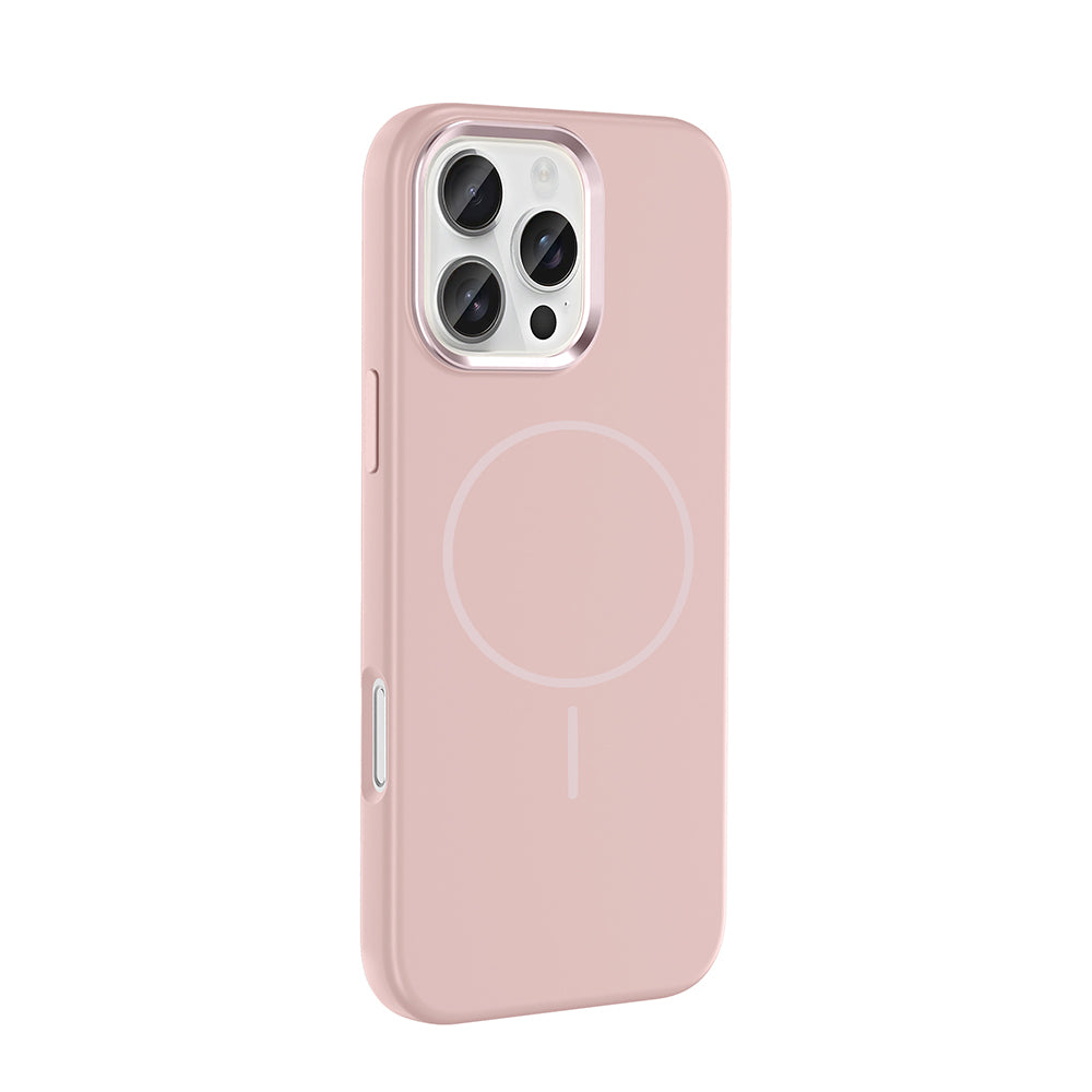 Apple iPhone 16 Pro Kılıf M-Safe Şarj Özellikli Metal Kamera Çerçeveli Zore Edi Silikon Kapak Siyah