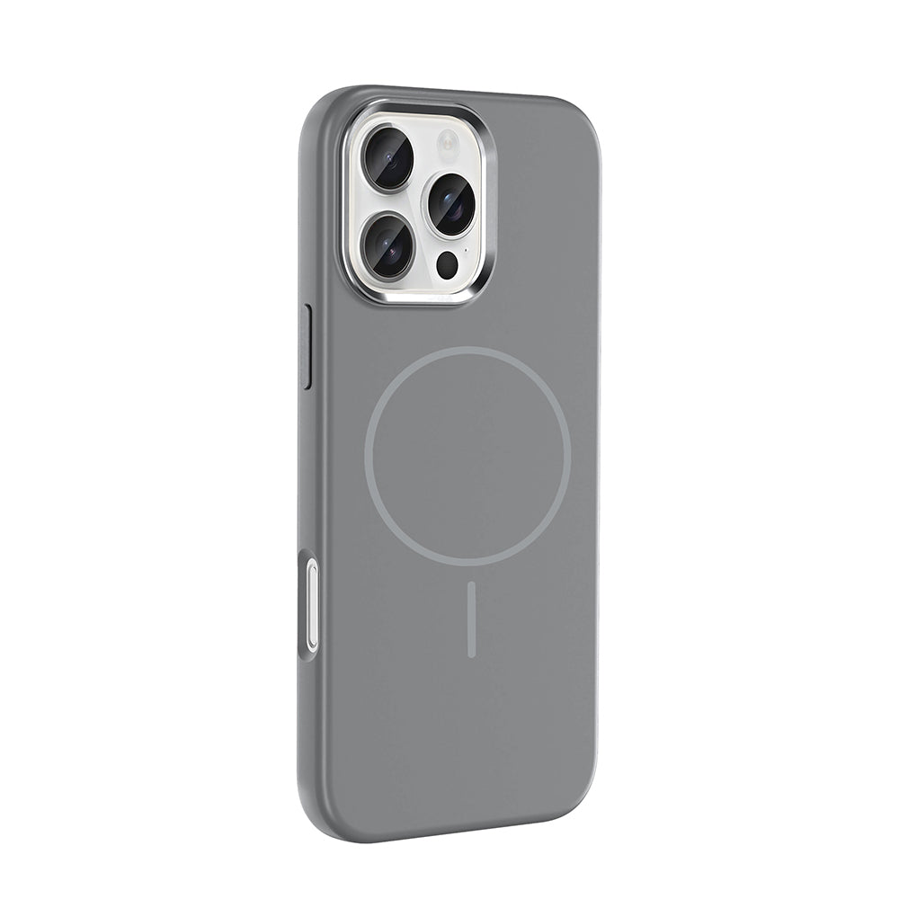 Apple iPhone 16 Pro Kılıf M-Safe Şarj Özellikli Metal Kamera Çerçeveli Zore Edi Silikon Kapak Siyah