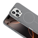 Apple iPhone 16 Pro Kılıf M-Safe Şarj Özellikli Metal Kamera Çerçeveli Zore Edi Silikon Kapak Siyah