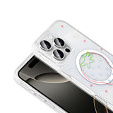 Apple iPhone 16 Pro Kılıf M-Safe Şarj Özellikli Şeffaf Zore Folk Sert Kapak Fiyonk