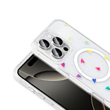Apple iPhone 16 Pro Kılıf M-Safe Şarj Özellikli Şeffaf Zore Folk Sert Kapak Sevimli Köpek