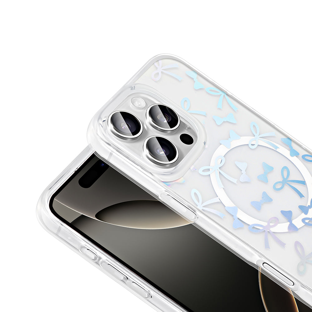 Apple iPhone 16 Pro Kılıf M-Safe Şarj Özellikli Şeffaf Zore Folk Sert Kapak Kalp