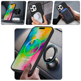 Apple iPhone 16 Pro Kılıf M-safe Şarj Özellikli Standlı Zore Samara Kapak Lacivert