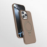 Apple iPhone 16 Pro Kılıf M-safe Şarj Özellikli Standlı Zore Samara Kapak Desert Gold