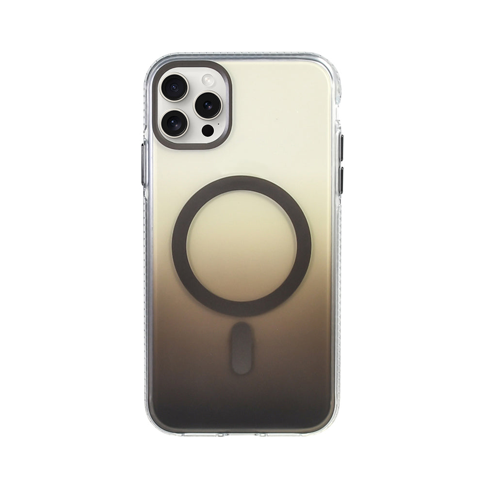 Apple iPhone 16 Pro Kılıf M-safe Şarj Özellikli Transparan Renk Geçişli Zore Toros Kapak Gold