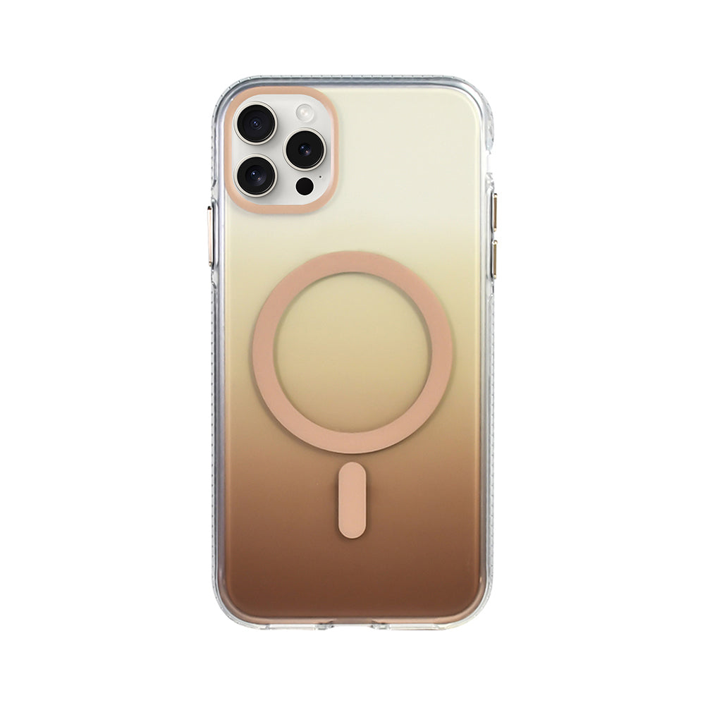 Apple iPhone 16 Pro Kılıf M-safe Şarj Özellikli Transparan Renk Geçişli Zore Toros Kapak Siyah