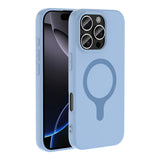Apple iPhone 16 Pro Kılıf M-Safe Şarj Özellikli Zore Aris Silikon Kapak Baby Blue