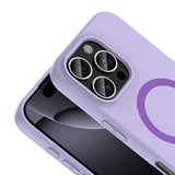 Apple iPhone 16 Pro Kılıf M-Safe Şarj Özellikli Zore Aris Silikon Kapak Lila
