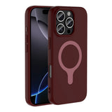 Apple iPhone 16 Pro Kılıf M-Safe Şarj Özellikli Zore Aris Silikon Kapak Mürdüm