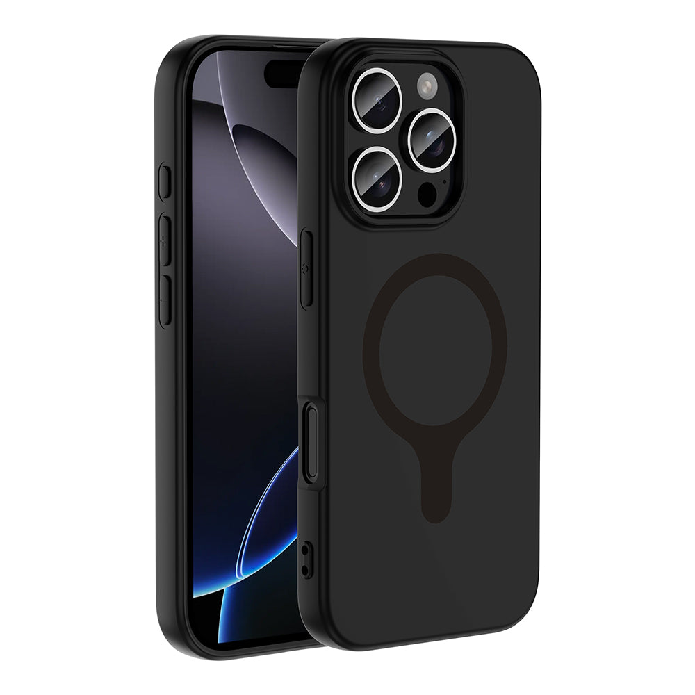 Apple iPhone 16 Pro Kılıf M-Safe Şarj Özellikli Zore Aris Silikon Kapak Siyah