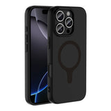 Apple iPhone 16 Pro Kılıf M-Safe Şarj Özellikli Zore Aris Silikon Kapak Siyah