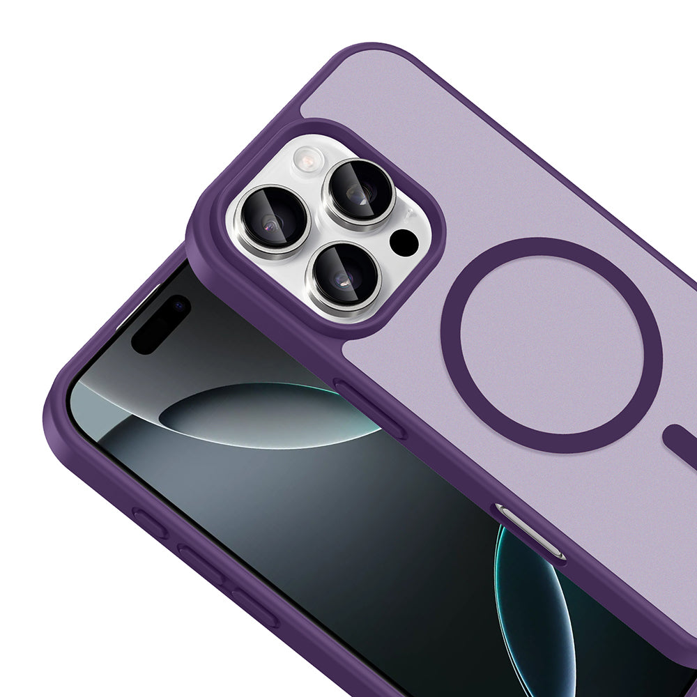 Apple iPhone 16 Pro Kılıf M-safe Şarj Özellikli Babet Kapak Mavi