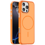 Apple iPhone 16 Pro Kılıf M-Safe Şarj Özellikli Zore Lora PC Kapak Turuncu