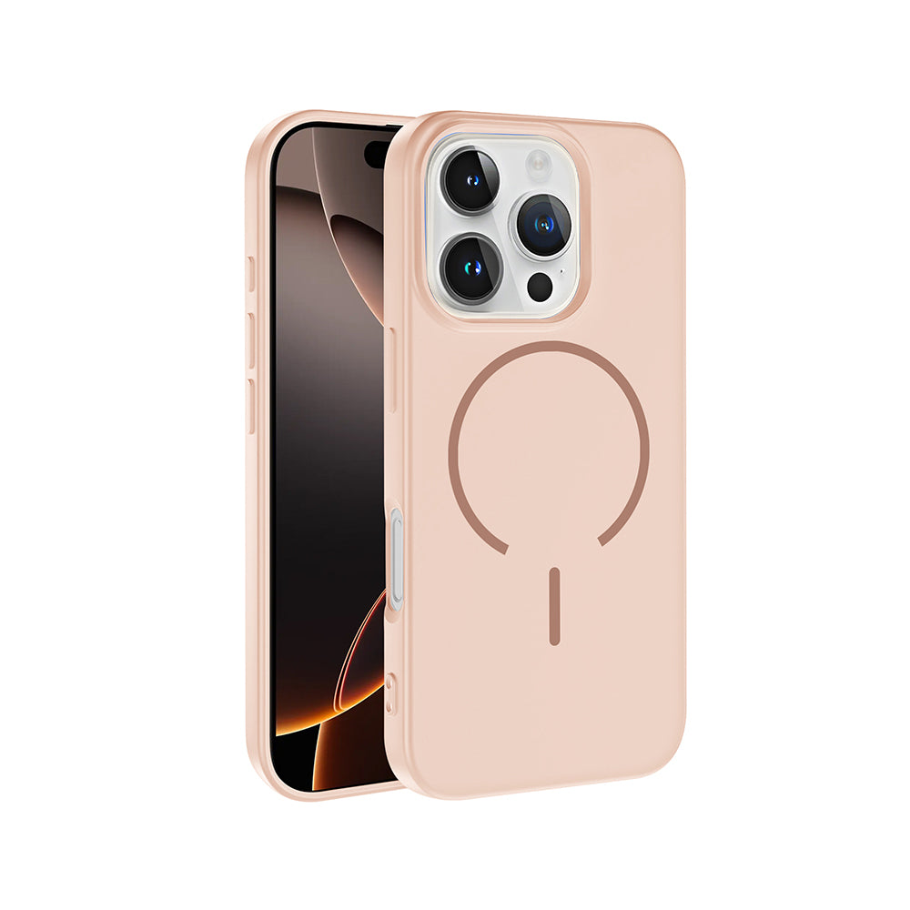 Apple iPhone 16 Pro Kılıf M-safe Şarj Özellikli Zore Meta Kapak Mürdüm